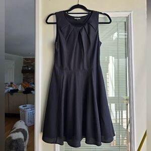Express Keyhole Black Sleeveless Skater Dress